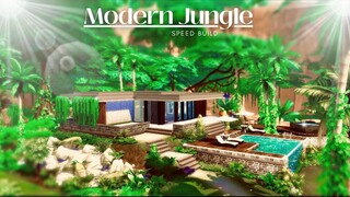 THE SIMS 4: MODERN JUNGLE VILLA ( Infinity pool ) // SPEED BUILD