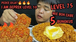 MUKBANG MIE BON CABE LEVEL 75 DAN I AM GEPREK BENSU LEVEL TERTINGGI - PEDESNYA BIKIN MELEK 🔥