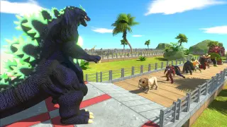 SUPER GODZILLA OASIS DEATH RUN - Animal Revolt Battle Simulator