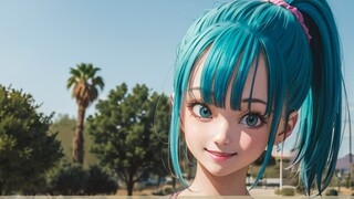 AI menggambar Bulma dalam berbagai gaya "Dragon Ball"