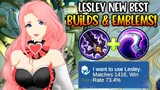 LESLEY NEW BEST BUILDS AND EMBLEMS 2022 | ROAD TO TOP 1 GLOBAL LESLEY - MLBB