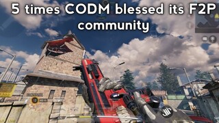 5 times CODM blessed its F2P community