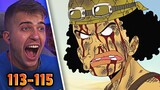 GOD USOPP! One Piece Episode 113, 114 & 115 REACTION + REVIEW