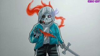 How To Draw Dusttale Last Genocide phase 2 Hard More Vẽ Dust Sans Diệt Chủng