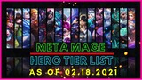 META MAGE HEROES MOBILE LEGENDS FEBRUARY 2021 | MAGE TIER LIST MOBILE LEGENDS 2021