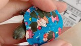 [Rùa tai đỏ] Làm sạch rùa đá bị sơn màu.