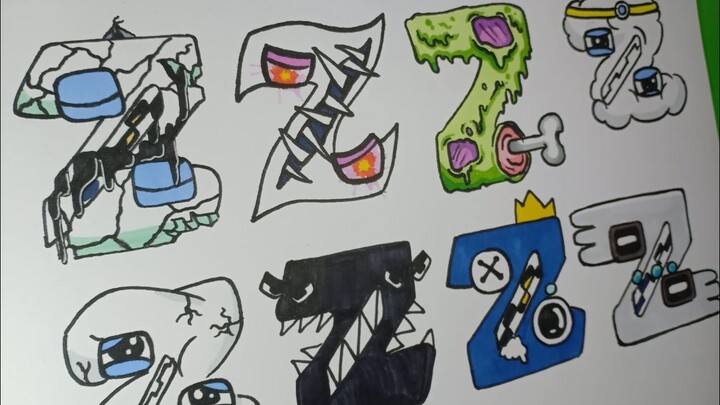 Drawing Alphabet Lore But Z transform in many different styles