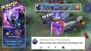 HAYABUSA SEKARANG LEMAH? SOLO RANK KILL 19 !  Stenly Hayabusa Gameplay ! Mobile Legends