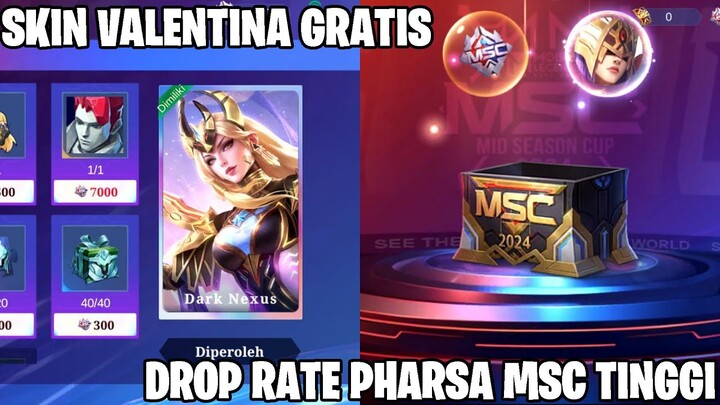 SKIN VALENTINA MSC GRATIS DAN DROP RATE PHARSA MSC SUPPORT CHEST TINGGI - MOBILE LEGENDS