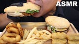 ASMR EATING BURGER KING WHOPPER CHEESE BURGER, CHICKEN SANDWICH, ONIONS RINGS, CHICKEN NUGGETS