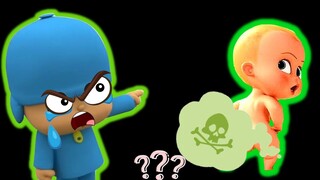 POCOYO vs BOSS BABY Go Away! & Fart Sound Variations in 43 seconds