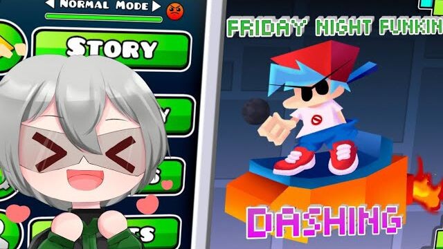 Asik sekali lagunya Friday Night Dashing (geometri Dash)