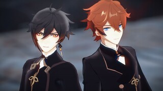 【原神MMD公钟向】往生堂制服改模测试｜在无限的尘世中欢笑吧│▶絶え間なく藍色◀