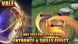 Vale Collector Skin May 2022 Entrance Animation & Skills Effect | MLBB