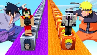 ¡DESAFÍO de LOS LUCKY BLOCKS de NARUTO VS SASUKE! ⚔️😱 CARRERA DE LUCKY BLOCKS