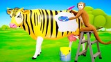 Funny Cow as Tiger Prank with Animals - Funny Cows Videos 3D Cartoons | Tiger Cow Videos 2022