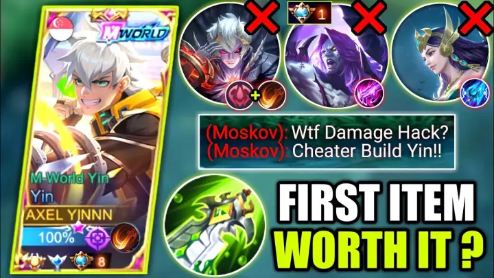 YIN FIRST ITEM BLADE OF DISPIRE WORTH IT ? | BEST BUILD AND EMBLEM | MOBILE LEGENDS