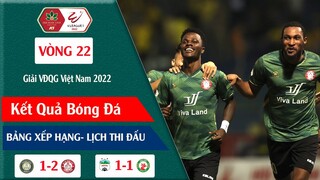 KẾT QUẢ VÀ BẢNG XẾP HẠNG VÒNG 22 GIẢI VĐQG VIỆT NAM VLEAGUE 2022