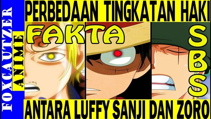 Fakta SBS , Akhirnya Terungkap Tingkatan Haki Luffy, Sanji dan Zoro ( One Piece )