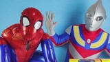Spider-Man transforms real Ultraman into Xingbao and Jieying cat mecha toys, very fun
