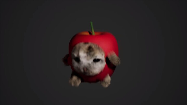 Kucing Apel 3D