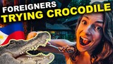 FOREIGNERS react to CROCODILE SISIG in Davao - Philippines Vlog