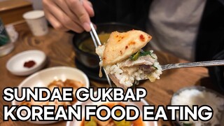 Korean food Eating : Sundae Gukbap / rice soup mukbang [EN]