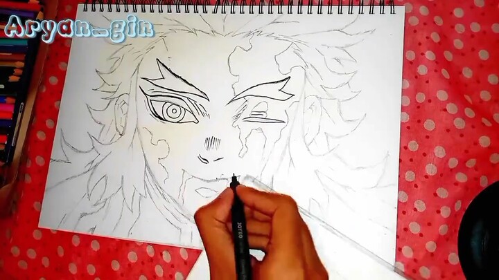 Drawing rengoku kyojuro dari demon slayer🔥