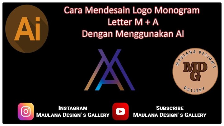 Cara Mendesain Logo Monogram Letter M + A Dengan Menggunakan AI