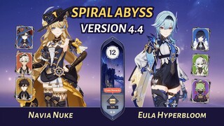 [Genshin Impact] | Navia Nuke + Eula Hyperbloom - Spiral Abyss 4.4 | Floor 12 (9★)