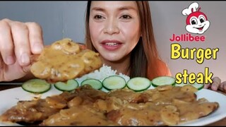 MUKBANG/JOLLIBEE STYLE BURGER STEAK Collab@FOODENTRAVEL