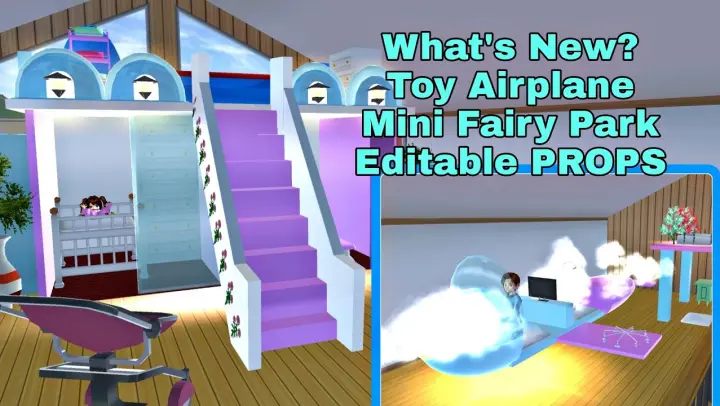 Download and Save : New Big Kids Room with Toy Airplane in Sakura School Simulator