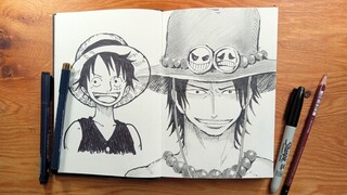 [ASMR] Drawing ACE of One Piece | No Talking