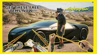 CYBERPUNK 2077 - GET THESE FREE LEGENDARY ITEMS | MANTIS BLADE,ROPE SABER AND  CALIBURN CAR
