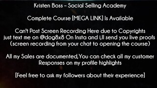 Kristen Boss Course Social Selling Academy download