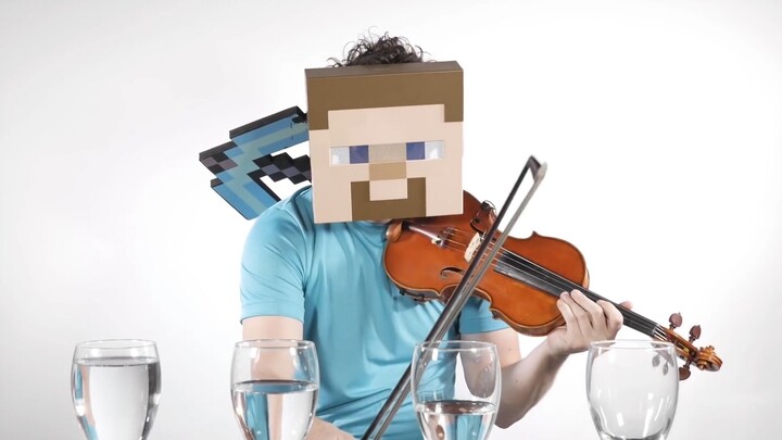 [Music]Playing the Theme Song of MineCraft with Violin and Glass