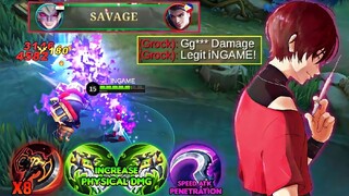 GLOBAL DYRROTH! IN SOLO HIGH RANK BEST 1 SHOT SAVAGE BUILD & EMBLEM | HARD INTENSE MATCH | MLBB