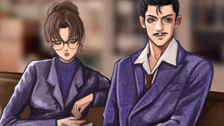"Put a can and think about you" | Detective Conan | Kogoro Mori | Eri Fei | Drawing | Hand-painted