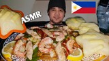 sub)PANCIT GUISADO with SHRIMPS and CHICKEN + PUTO | ASMR (eating show)