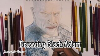 Cara Menggambar Black Adam Menggunakan Pensil Warna