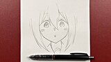 Easy anime girl drawing | how to draw cute anime girl step-by-step