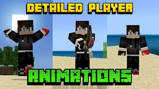 Detailed Player Animations Addon In Minecraft P.E. | Minecraft Addons | 1.16+