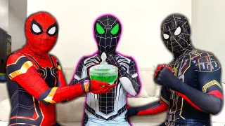 TEAM SPIDER-MAN vs BAD GUY TEAM | WHITE HERO is IN DANGER , SAVE HIM ! ( Live Action ) - Fun Heroes