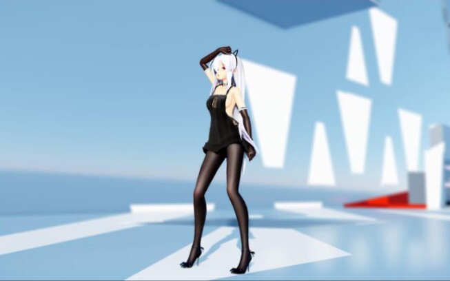 [MMD·3D]A Sexy Girl's Seductive Dance in Black Silk Stockings