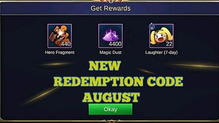 REDEMPTION CODE SA MOBILE LEGENDS PART 2- AUGUST! + skin giveaway