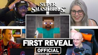 All Reactions to Minecraft Steve Reveal Trailer - Super Smash Bros. Ultimate