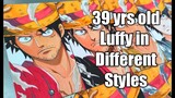 Drawing Monkey D.  Luffy in Different Styles || ONEPIECE
