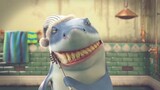 Animasi yang lucu, hiu menggosok giginya terlalu asal-asalan, dan akhirnya menyebabkan semua giginya