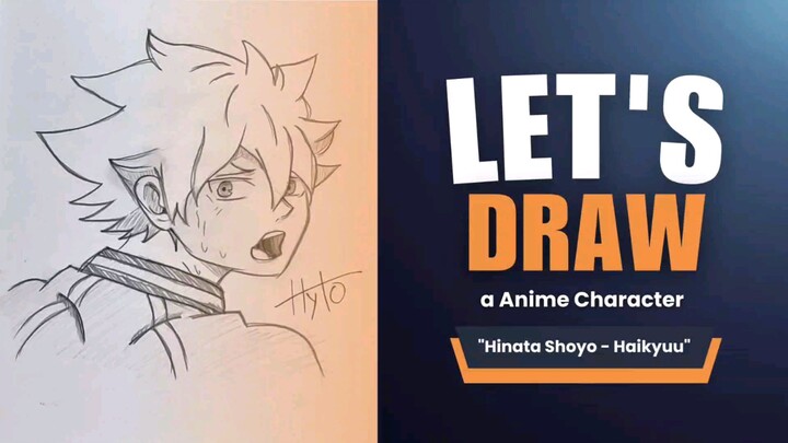 GABUT? GAMBAR HINATA SHOYO AJA😁 | Let's Draw a Anime Character | Hinata Shoyo - Haikyuu 🍊🔟🤾🏼‍♂️