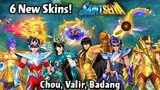 NEW SAINT SEIYA SKINS GAMEPLAY, VOICE LINES, RECALL- CHOU, VALIR, BADANG NEW SKINS REVIEW!🔥😍